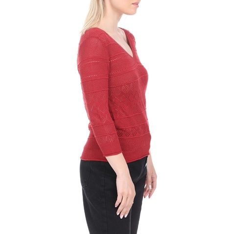 ATTRATTIVO-Γυναικεία πλεκτή μπλούζα ATTRATTIVO κόκκινη
