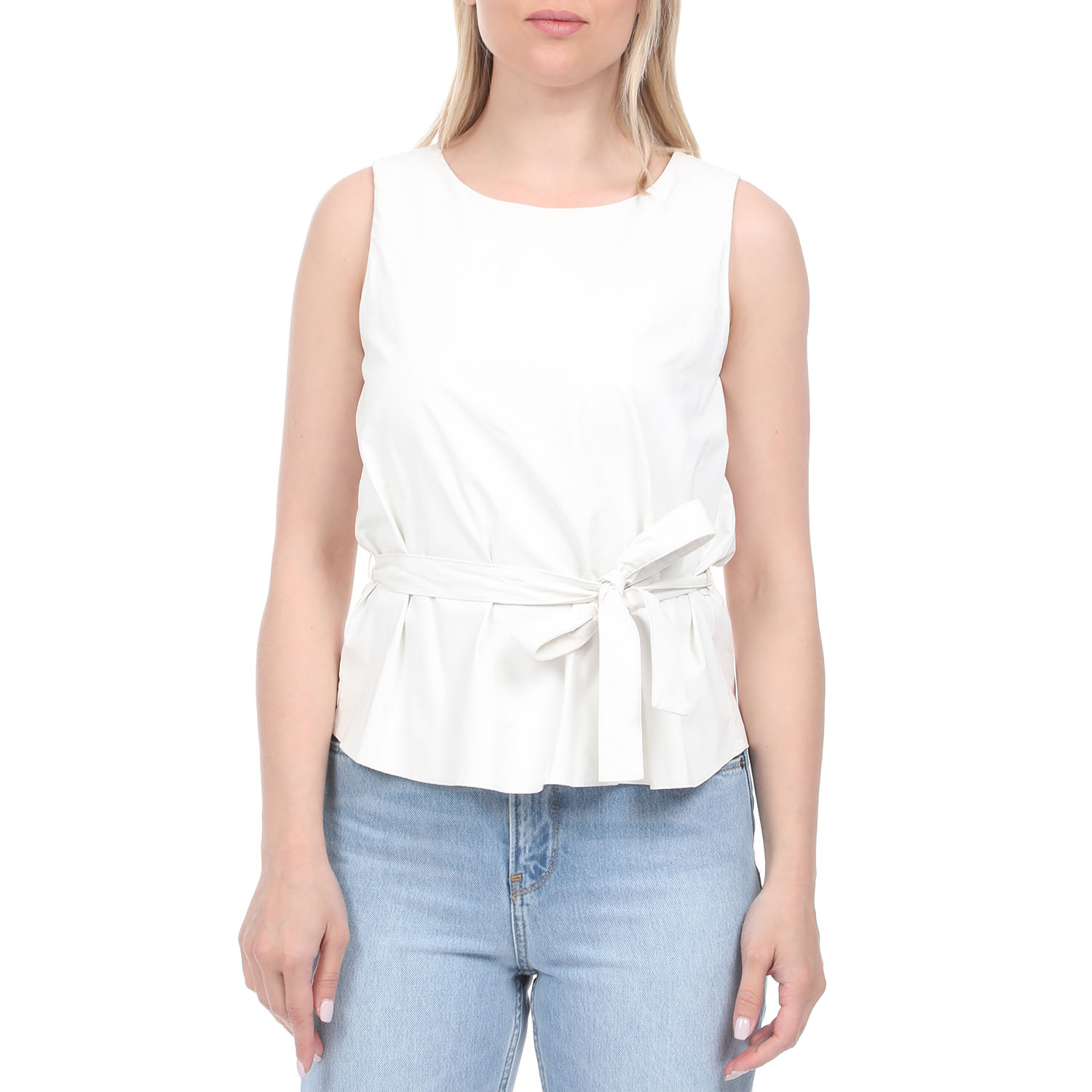 Γυναικεία/Ρούχα/Μπλούζες/Αμάνικες 'ALE - Γυναικεία αμάνικη μπλούζα 'ALE λευκή