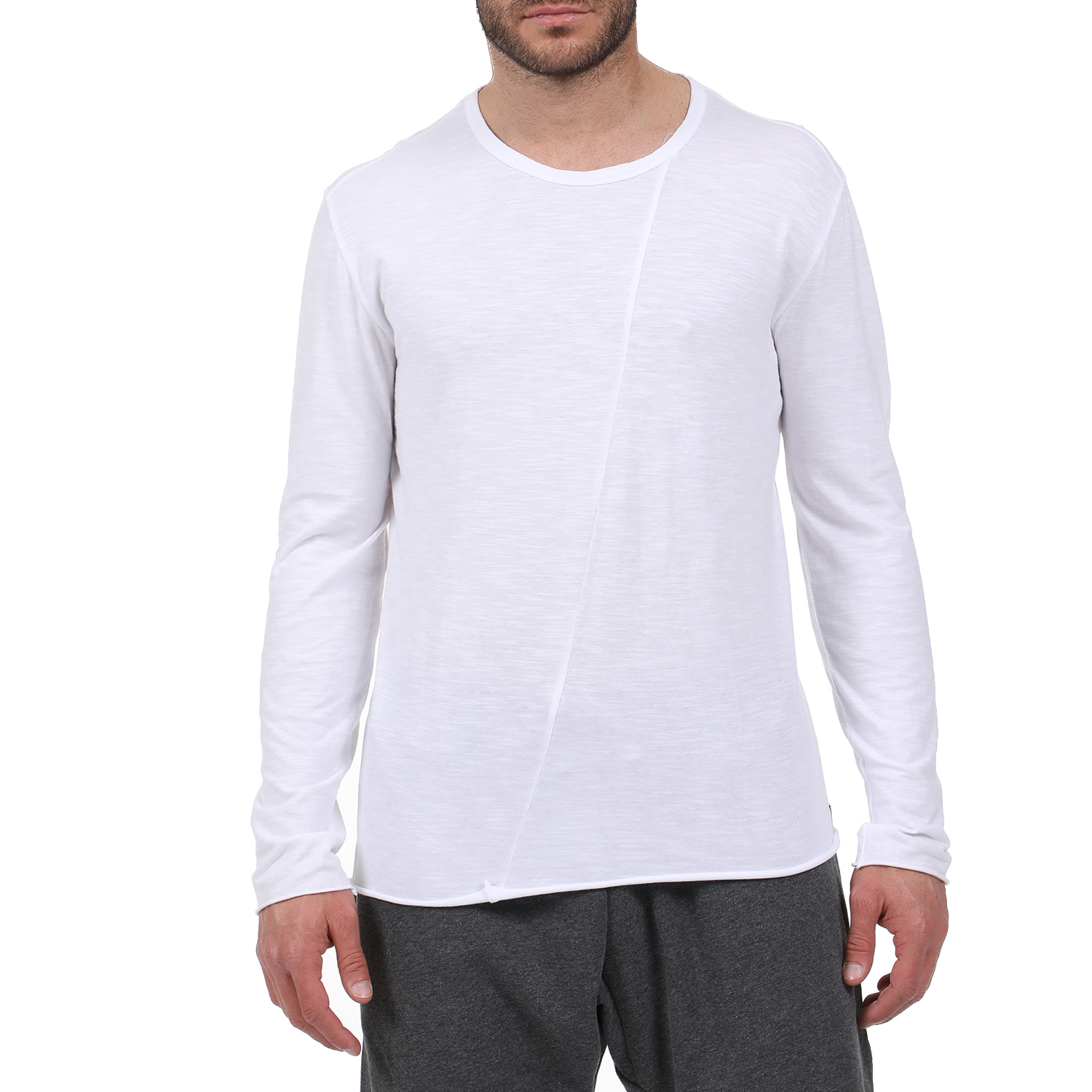 Ανδρικά/Ρούχα/Μπλούζες/Μακρυμάνικες DIRTY LAUNDRY - Ανδρική μακρυμάνικη μπλούζα DIRTY LAUNDRY λευκή