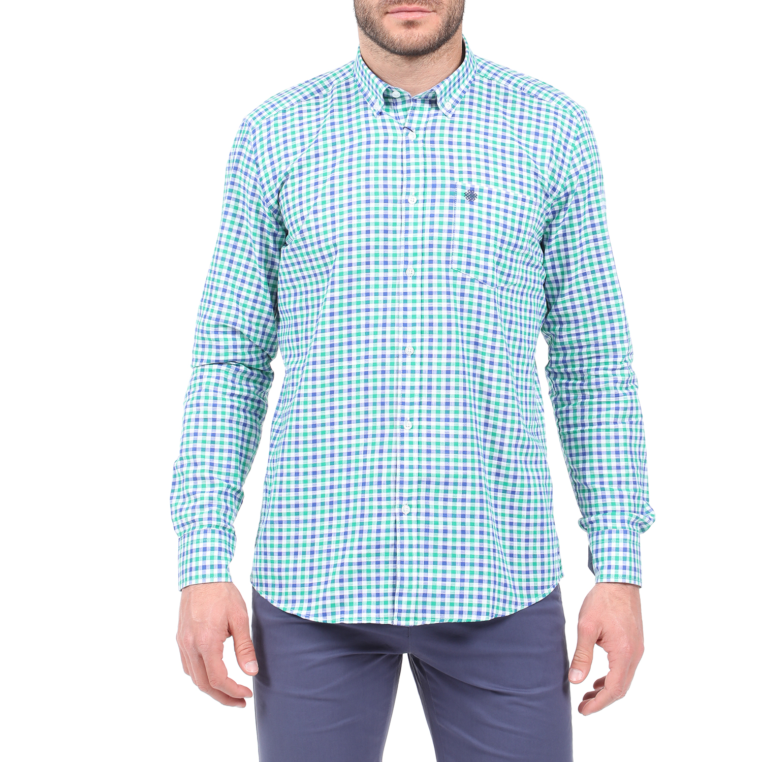 Ανδρικά/Ρούχα/Πουκάμισα/Μακρυμάνικα DORS - Ανδρικό πουκάμισο DORS πράσινο μπλε