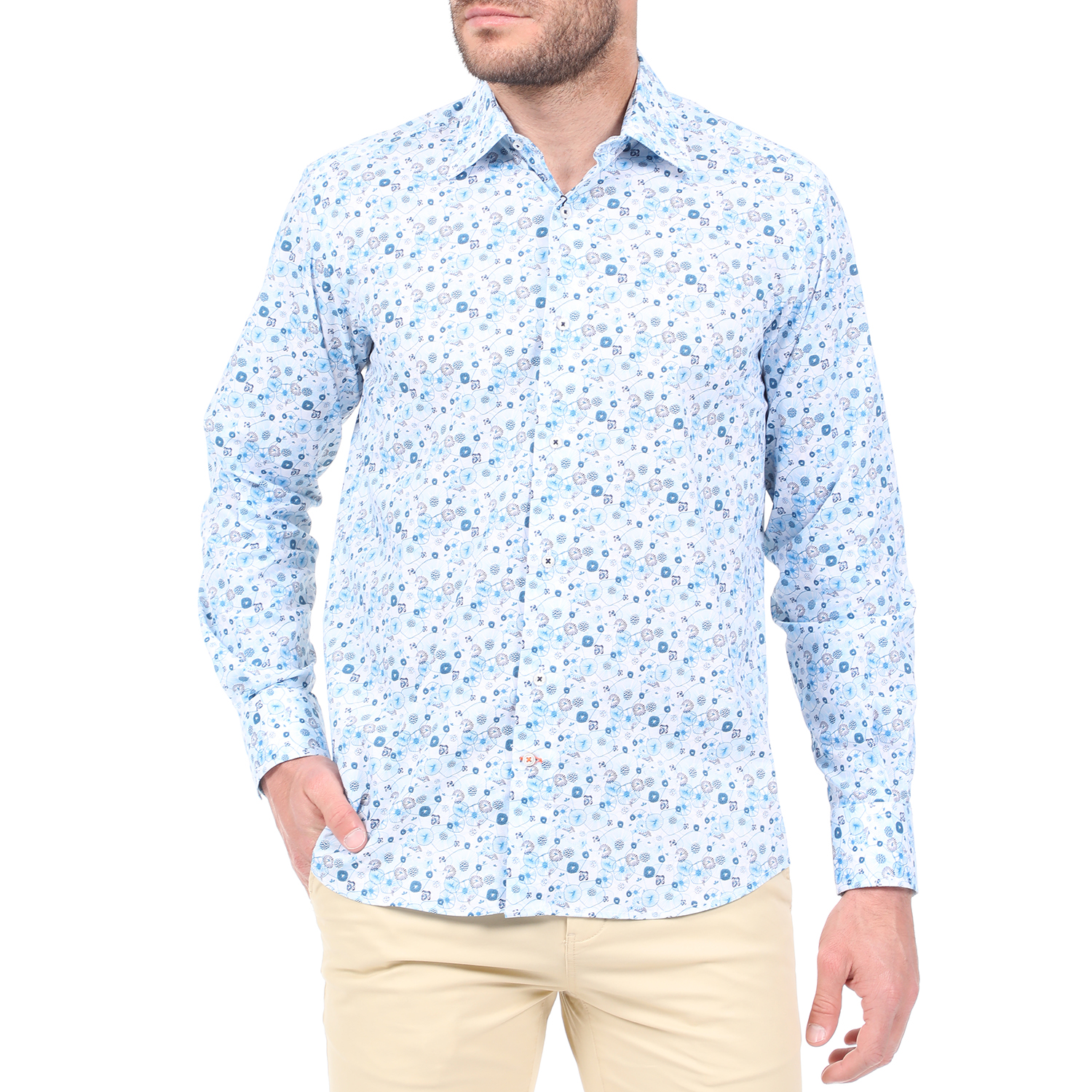 Ανδρικά/Ρούχα/Πουκάμισα/Μακρυμάνικα DORS - Ανδρικό πουκάμισο DORS γαλάζιο