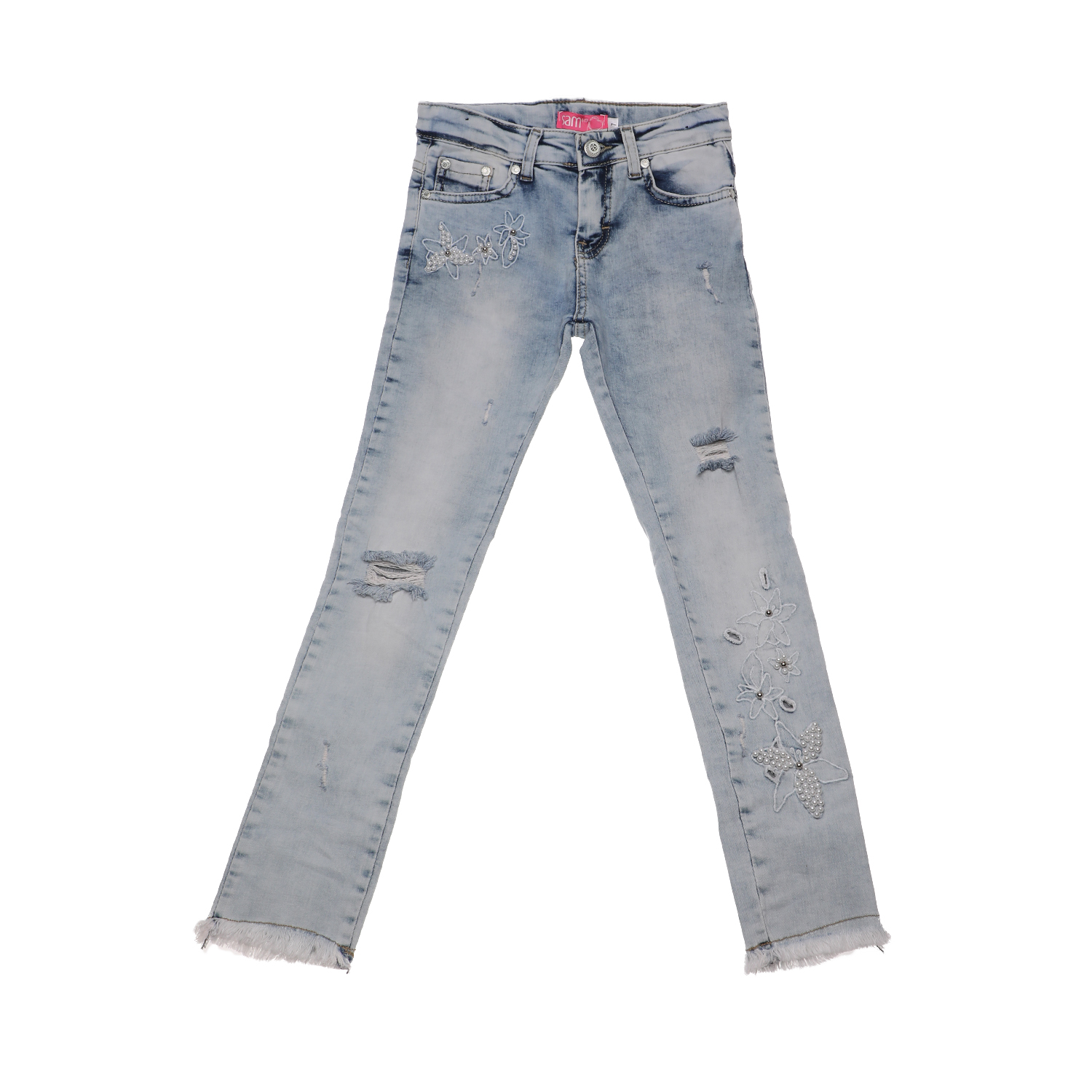 Παιδικά/Girls/Ρούχα/Παντελόνια SAM 0-13 - Παιδικό jean παντελόνι SAM 0-13 μπλε