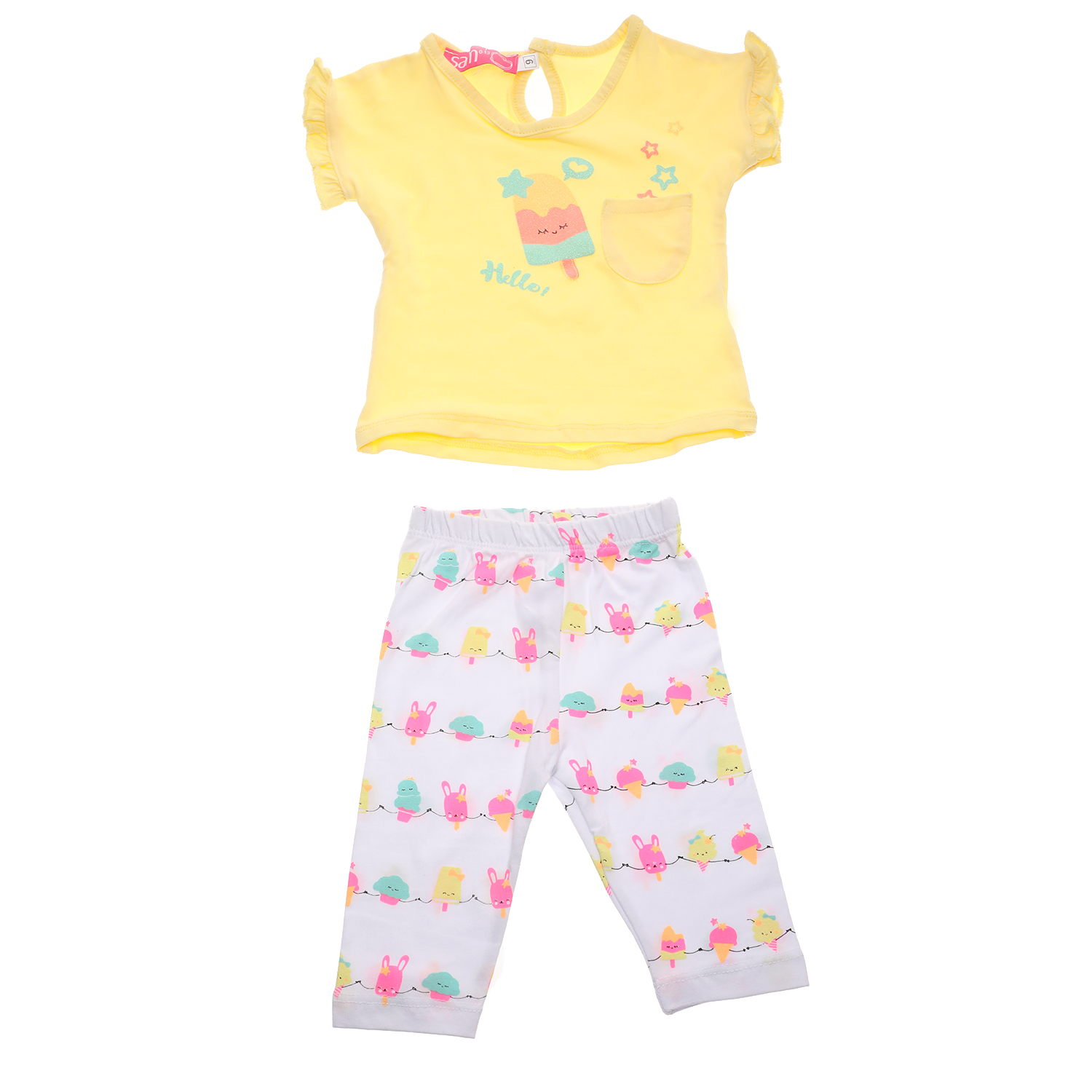 Παιδικά/Girls/Ρούχα/Σετ SAM 0-13 - Παιδικό σετ μπλούζα και κολάν SAM 0-13 κίτρινο