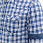EDWARD JEANS-Ανδρικό πουκάμισο EDWARD JEANS λευκό μπλε καρό