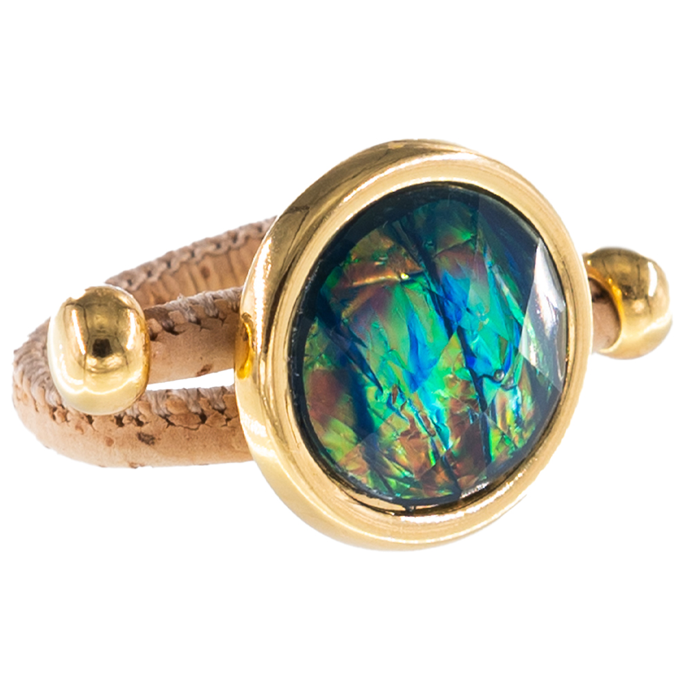 Γυναικεία/Αξεσουάρ/Κοσμήματα/Δαχτυλίδια APOXYLO - Γυναικείο δαχτυλίδι από φελλό APOXYLO 991 BLUE GLASS μπλε