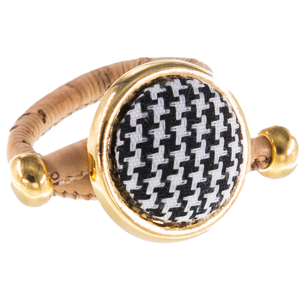 Γυναικεία/Αξεσουάρ/Κοσμήματα/Δαχτυλίδια APOXYLO - Γυναικείο δαχτυλίδι από φελλό APOXYLO 999 PIQUET λευκό μαύρο