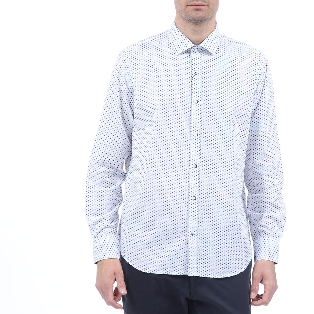 Ανδρικά/Ρούχα/Πουκάμισα/Μακρυμάνικα DORS - Ανδρικό πουκάμισο DORS λευκό μπλε