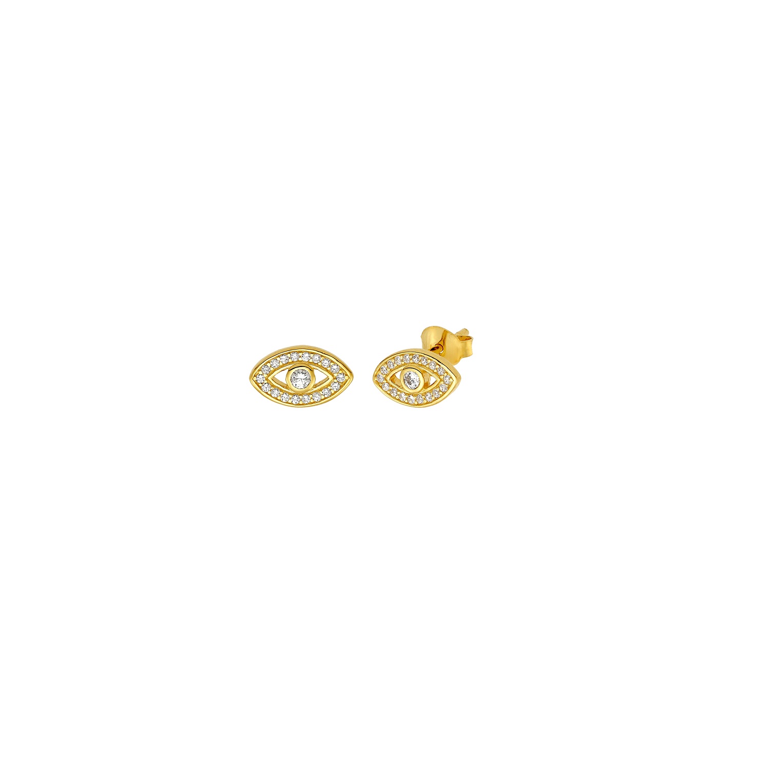 Γυναικεία/Αξεσουάρ/Κοσμήματα/Σκουλαρίκια VOGUE - Γυναικεία ασημένια καρφωτά σκουλαρίκια ματάκια VOGUE χρυσά