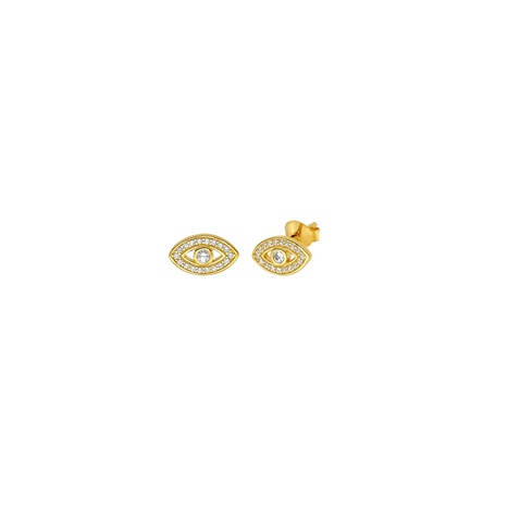 VOGUE-Γυναικεία ασημένια καρφωτά σκουλαρίκια ματάκια VOGUE χρυσά