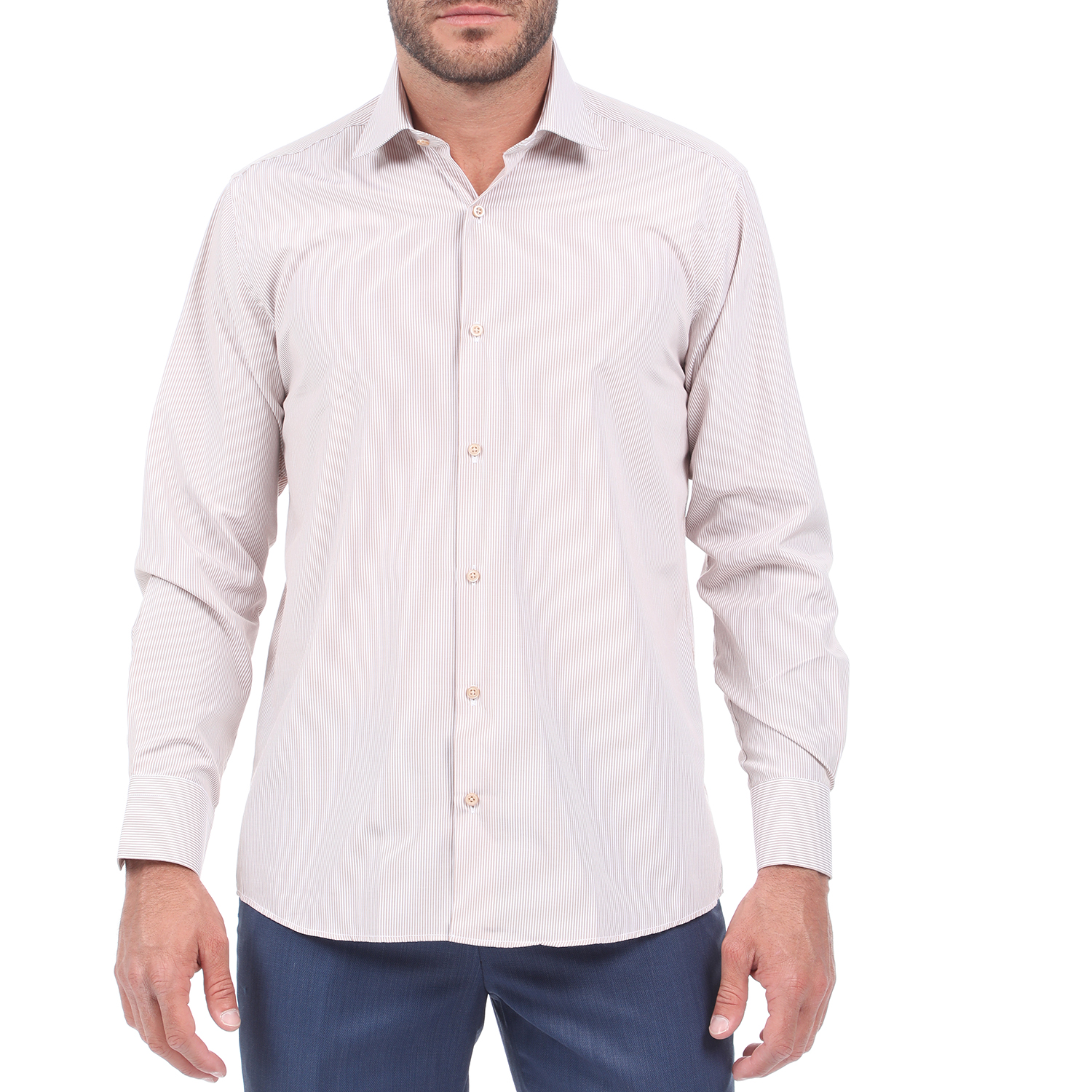 Ανδρικά/Ρούχα/Πουκάμισα/Μακρυμάνικα MARTIN & CO - Ανδρικό πουκάμισο MARTIN & CO REGULAR FIT μπεζ