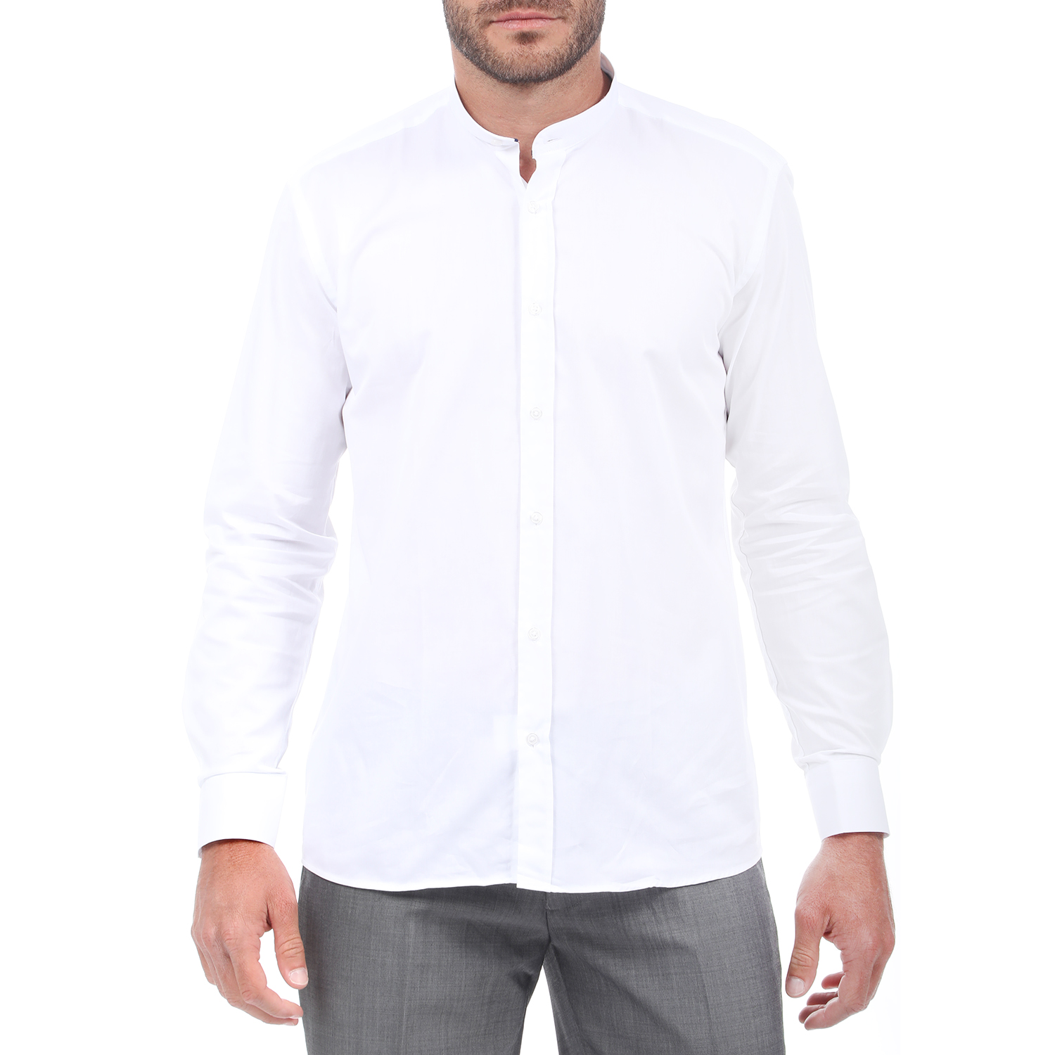 Ανδρικά/Ρούχα/Πουκάμισα/Μακρυμάνικα MARTIN & CO - Ανδρικό πουκάμισο MARTIN & CO SLIM FIT MAO λευκό