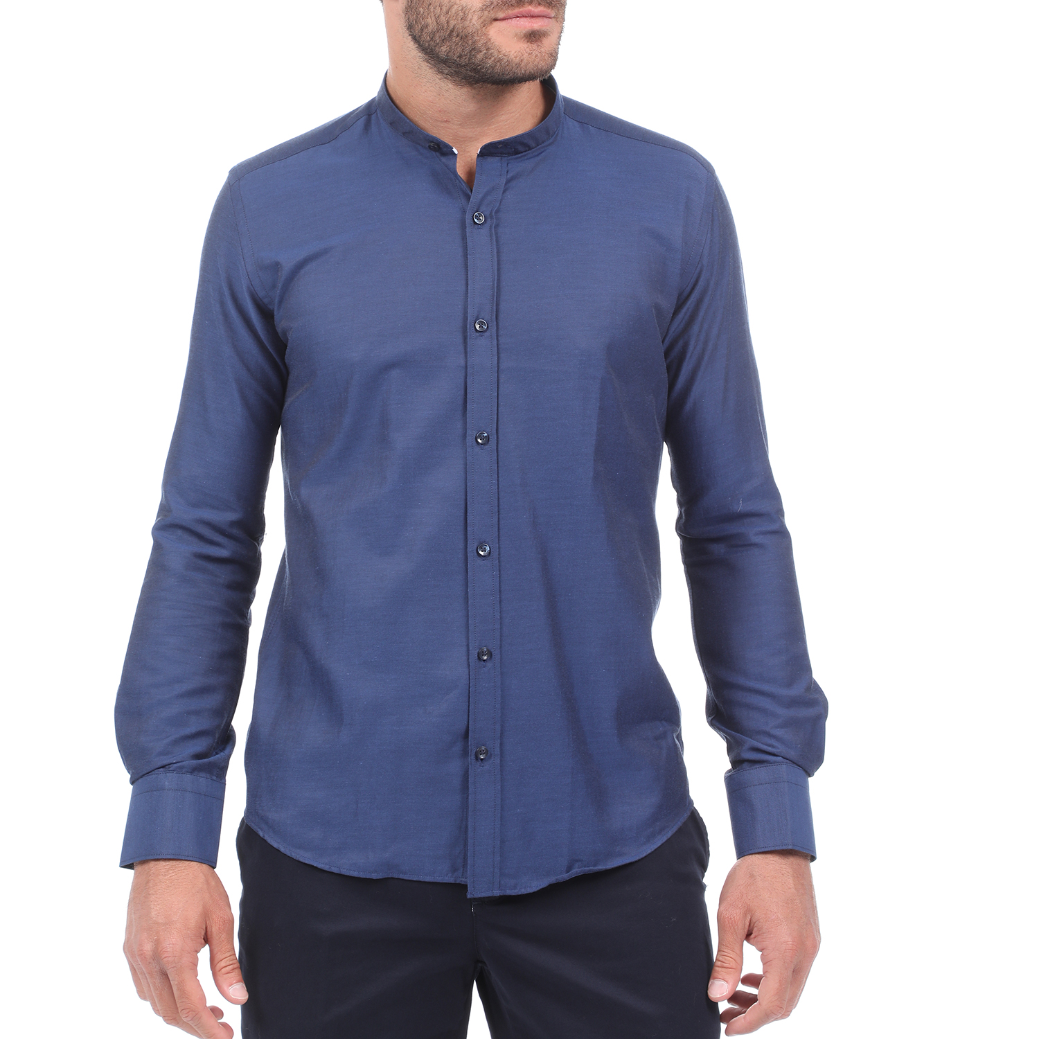 Ανδρικά/Ρούχα/Πουκάμισα/Μακρυμάνικα MARTIN & CO - Ανδρικό πουκάμισο MARTIN & CO SLIM FIT MAO μπλε
