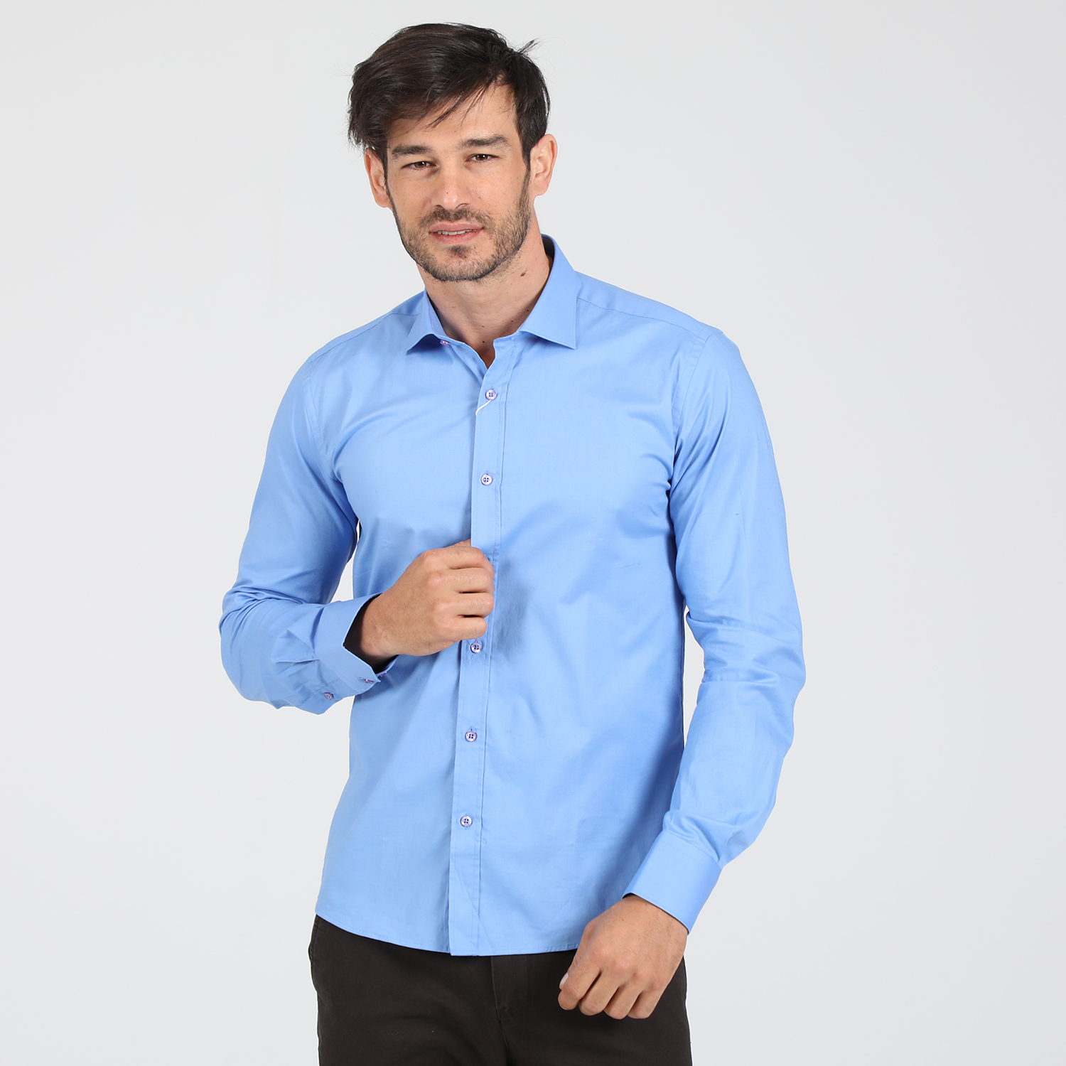 Ανδρικά/Ρούχα/Πουκάμισα/Μακρυμάνικα MARTIN & CO - Ανδρικό πουκάμισο MARTIN & CO SLIM FIT μπλε