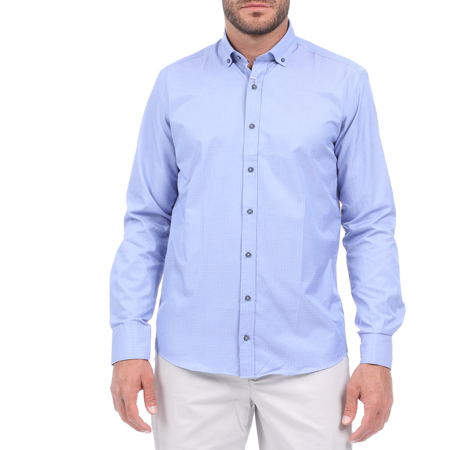 Ανδρικά/Ρούχα/Πουκάμισα/Μακρυμάνικα MARTIN & CO - Ανδρικό πουκάμισο MARTIN & CO SLIM FIT μπλε