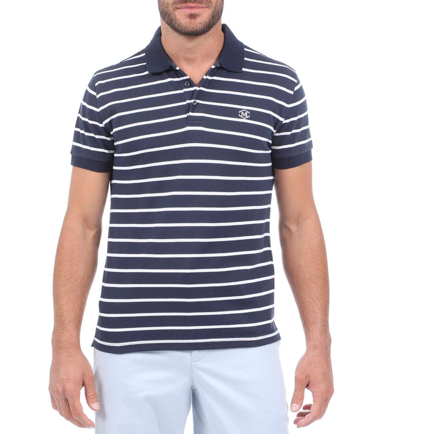 Ανδρικά/Ρούχα/Μπλούζες/Πόλο MARTIN & CO - Ανδρική polo μπλούζα MARTIN & CO μπλε λευκή