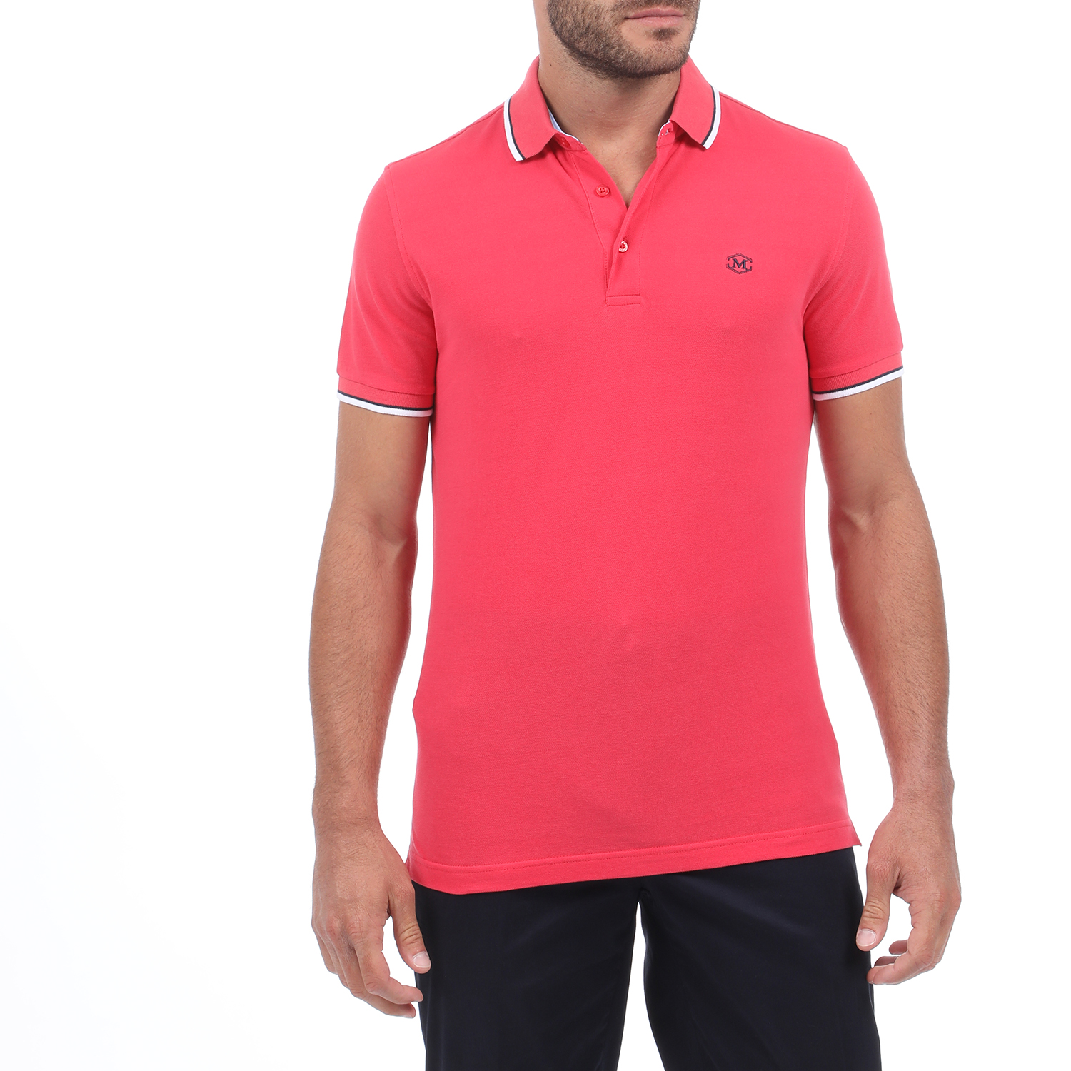 Ανδρικά/Ρούχα/Μπλούζες/Πόλο MARTIN & CO - Ανδρική polo μπλούζα MARTIN & CO ροζ