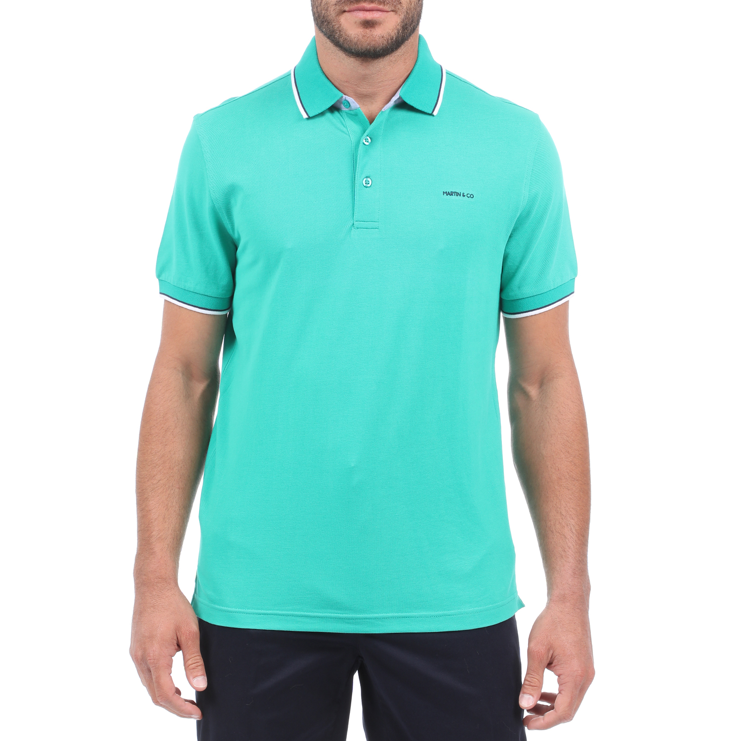 Ανδρικά/Ρούχα/Μπλούζες/Πόλο MARTIN & CO - Ανδρική polo μπλούζα MARTIN & CO πράσινη