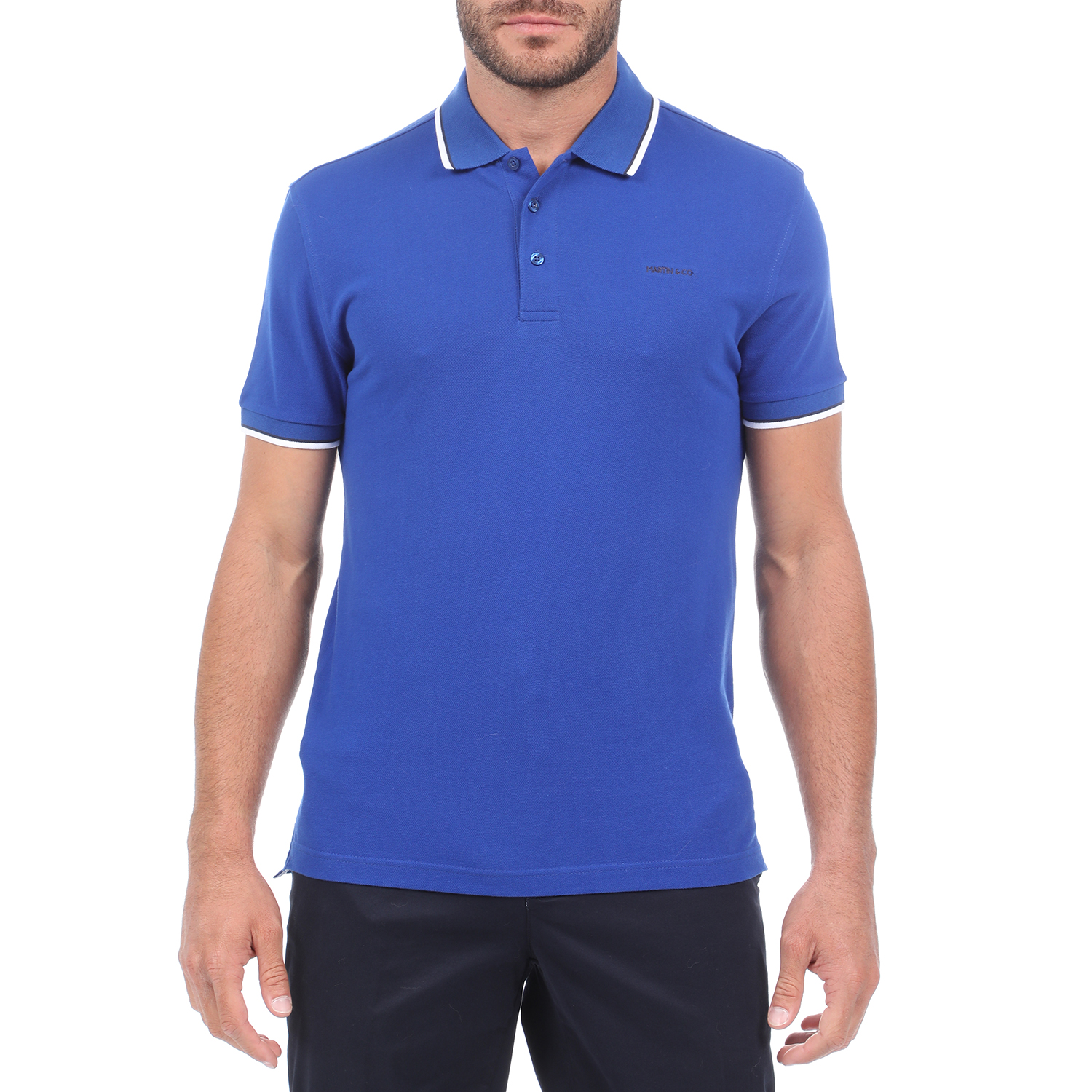 Ανδρικά/Ρούχα/Μπλούζες/Πόλο MARTIN & CO - Ανδρική polo μπλούζα MARTIN & CO μπλε