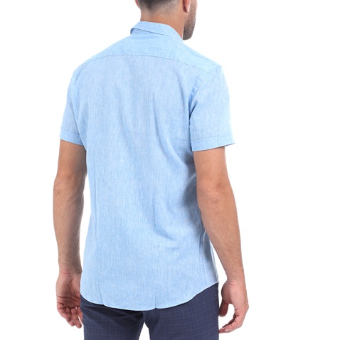 DORS-Ανδρικό λινό πουκάμισο DORS μπλε
