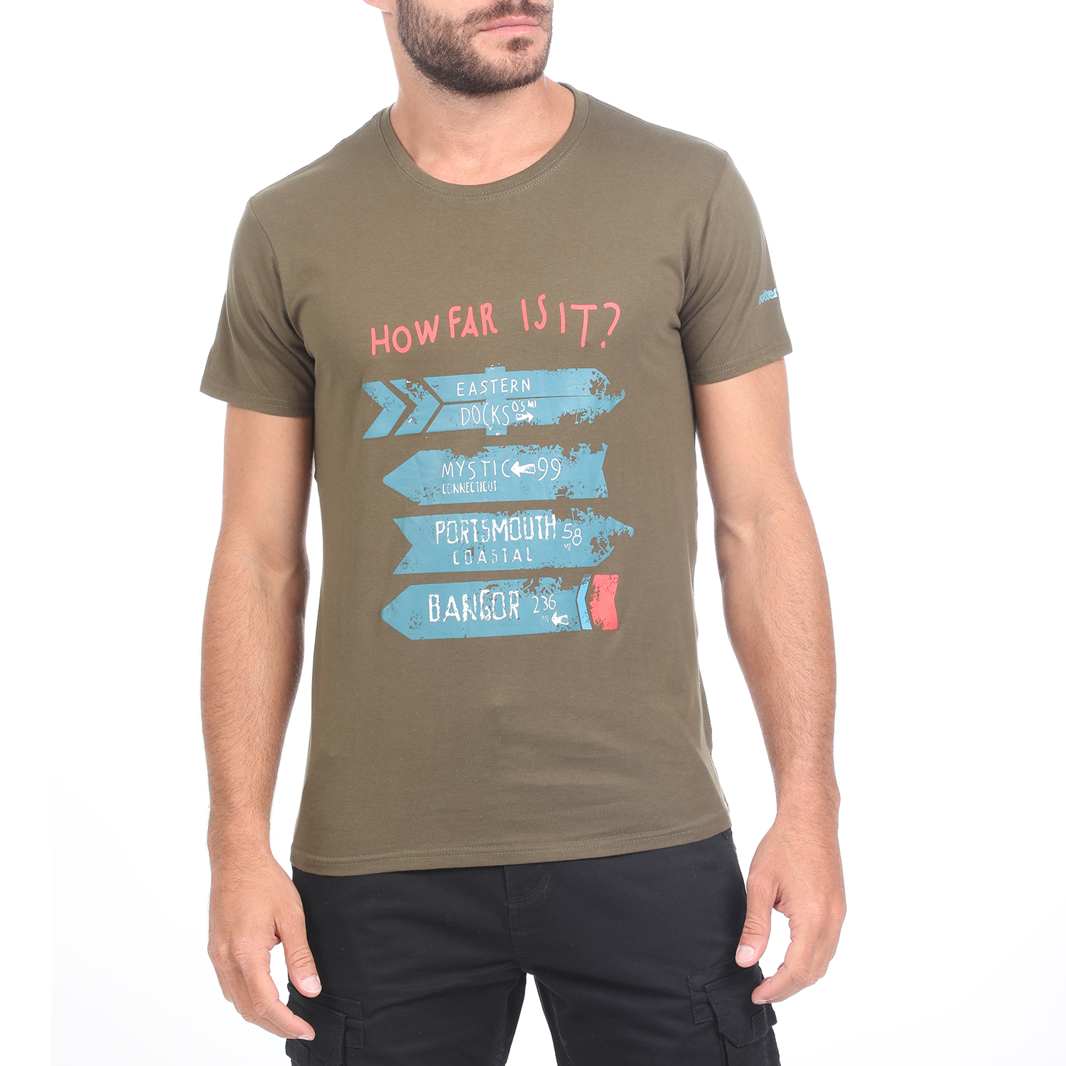 Ανδρικά/Ρούχα/Μπλούζες/Κοντομάνικες BATTERY - Ανδρικό t-shirt BATTERY χακί