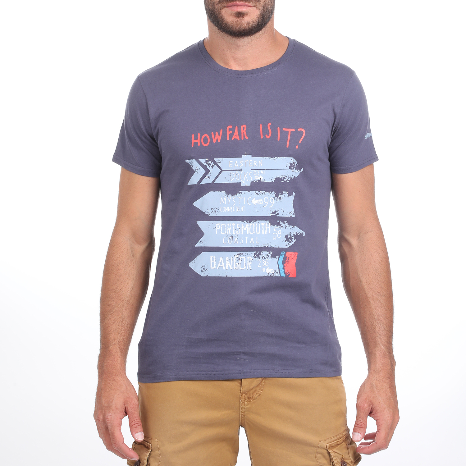 Ανδρικά/Ρούχα/Μπλούζες/Κοντομάνικες BATTERY - Ανδρικό t-shirt BATTERY μπλε
