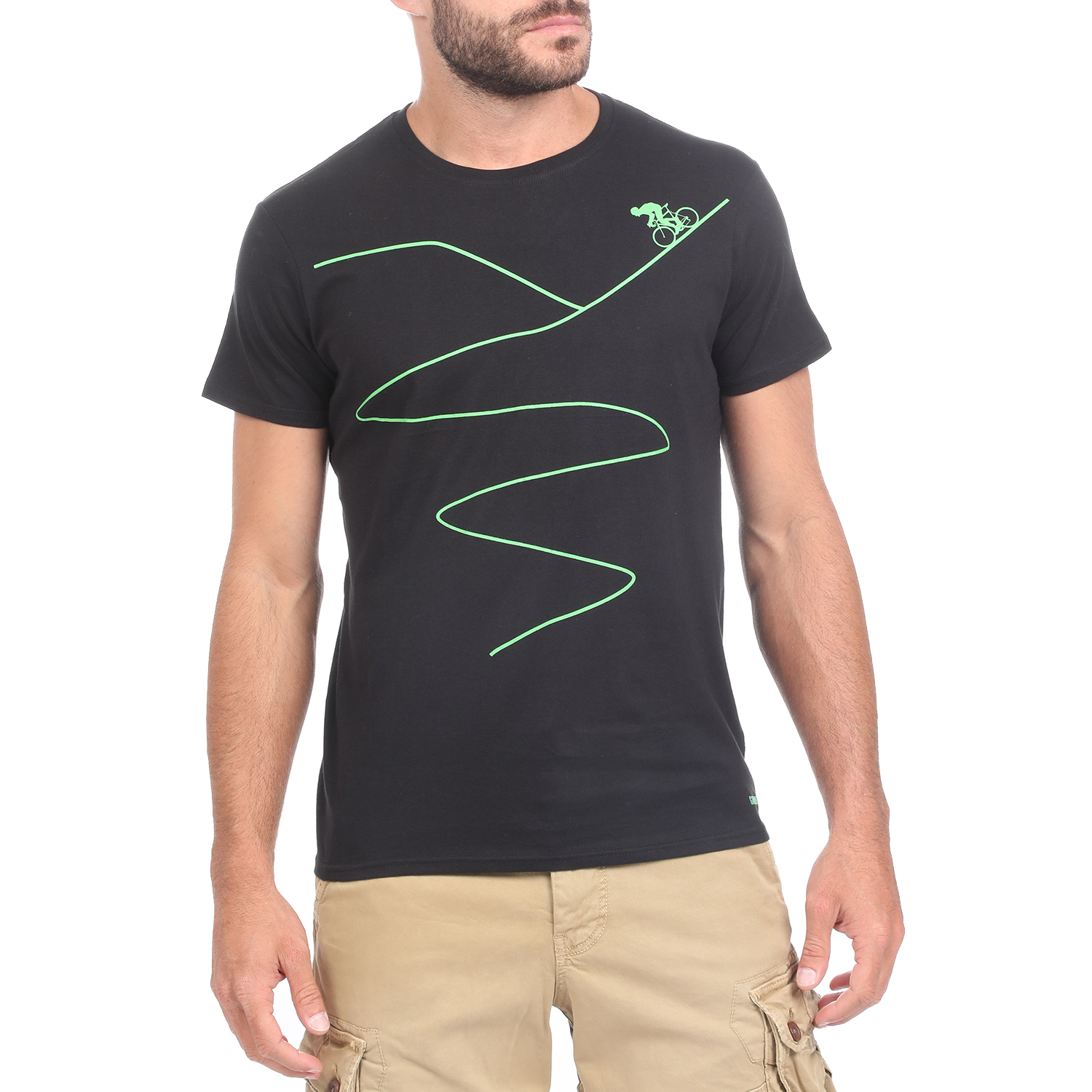GREENWOOD Ανδρική κοντομάνικη μπλούζα GREENWOOD ROADWAY μαύρη