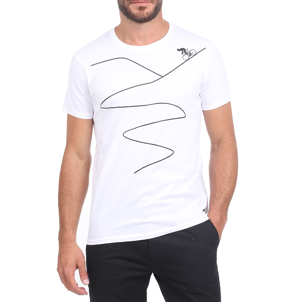 Ανδρικά/Ρούχα/Μπλούζες/Κοντομάνικες GREENWOOD - Ανδρική κοντομάνικη μπλούζα GREENWOOD ROADWAY λευκή