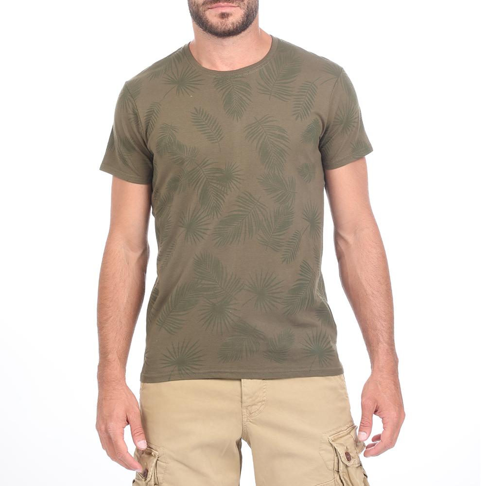 Ανδρικά/Ρούχα/Μπλούζες/Κοντομάνικες GREENWOOD - Ανδρική κοντομάνικη μπλούζα GREENWOOD NEVER STOP χακί