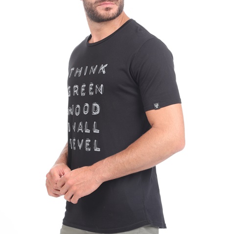 GREENWOOD-Ανδρική κοντομάνικη μπλούζα GREENWOOD GRW33 WASHED μαύρο