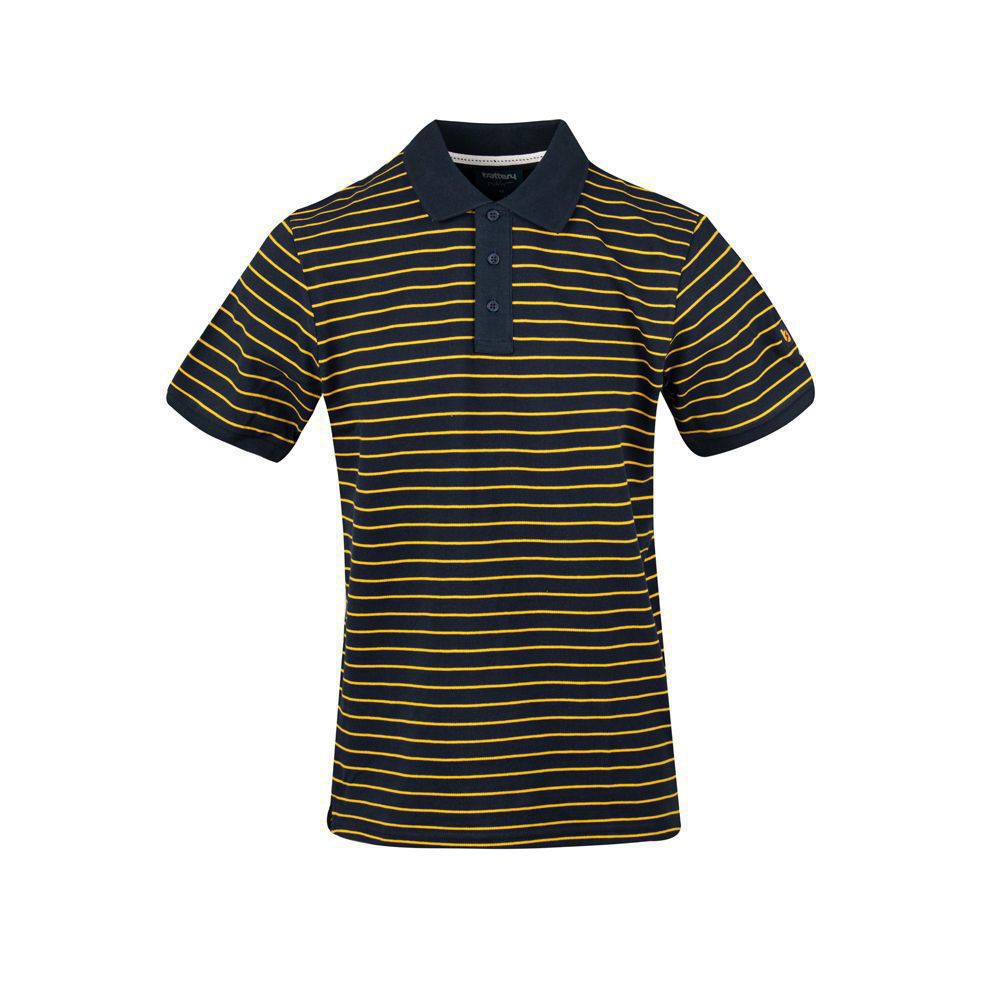 Ανδρικά/Ρούχα/Μπλούζες/Πόλο BATTERY - Ανδρική polo μπλούζα BATTERY μπλε κίτρινη
