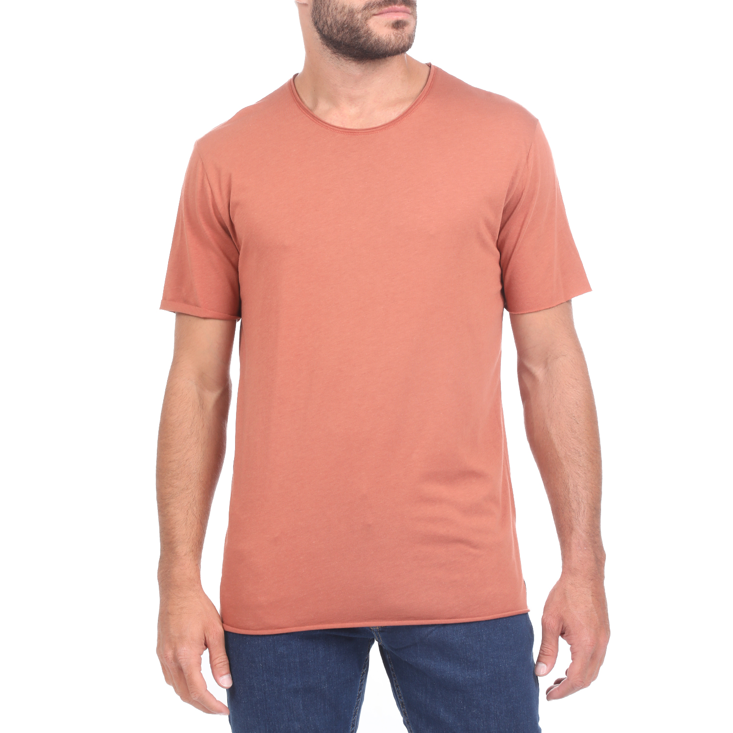 Ανδρικά/Ρούχα/Μπλούζες/Κοντομάνικες DIRTY LAUNDRY - Ανδρικό t-shirt DIRTY LAUNDRY ESSENTIAL MODAL κεραμιδί