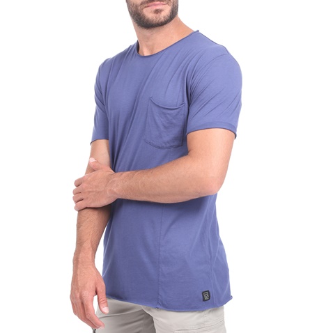 DIRTY LAUNDRY-Ανδρικό t-shirt DIRTY LAUNDRY MODAL POCKET μπλε