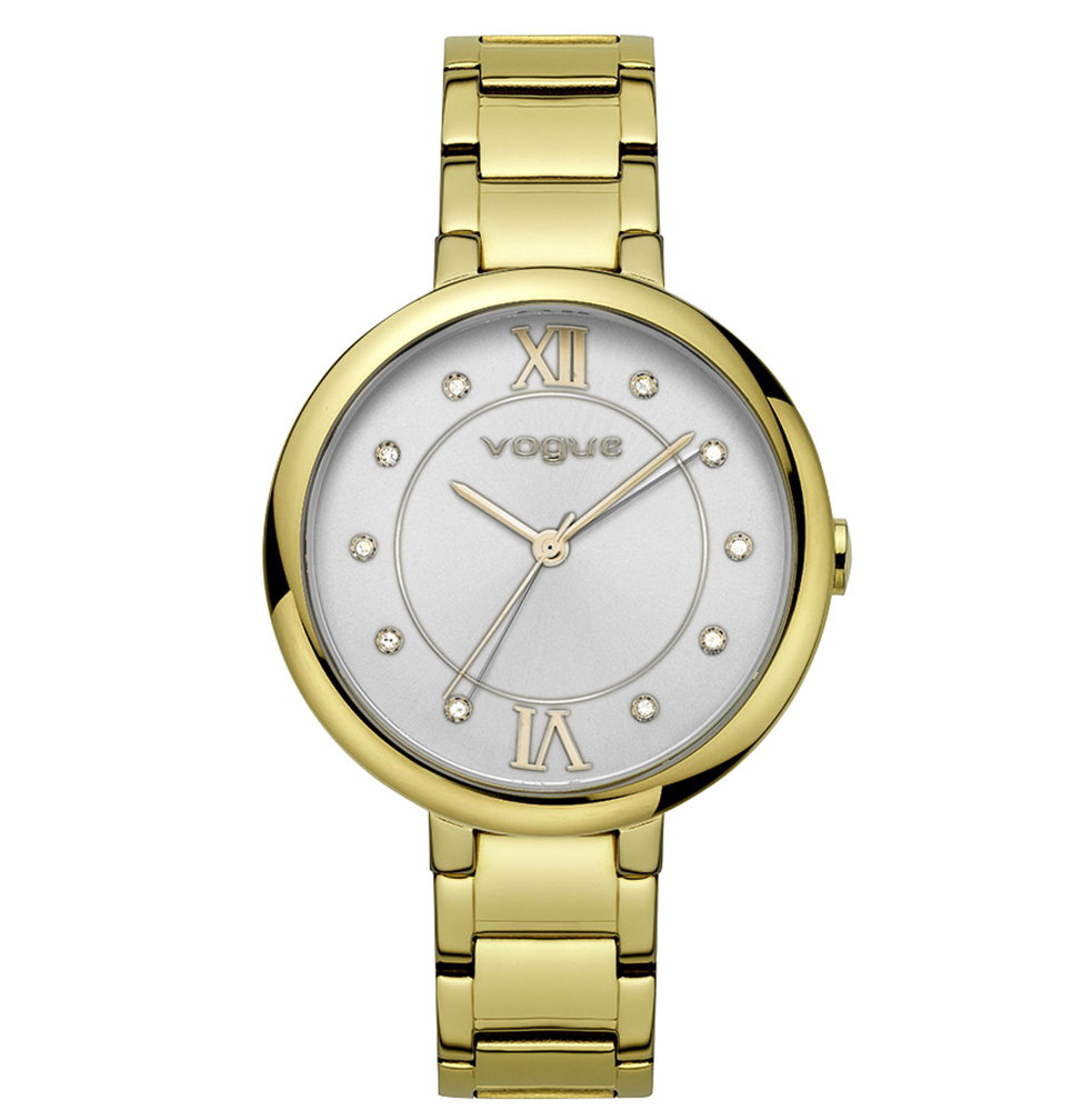 VOGUE Γυναικείο ρολόι με μπρασελέ από ατσάλι VOGUE χρυσό