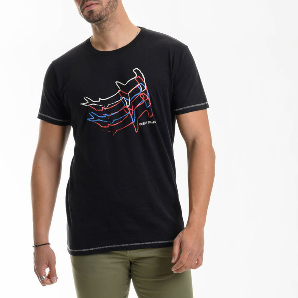 Ανδρικά/Ρούχα/Μπλούζες/Κοντομάνικες OCEAN SHARK - Ανδρικό t-shirt OCEAN SHARK μαύρο