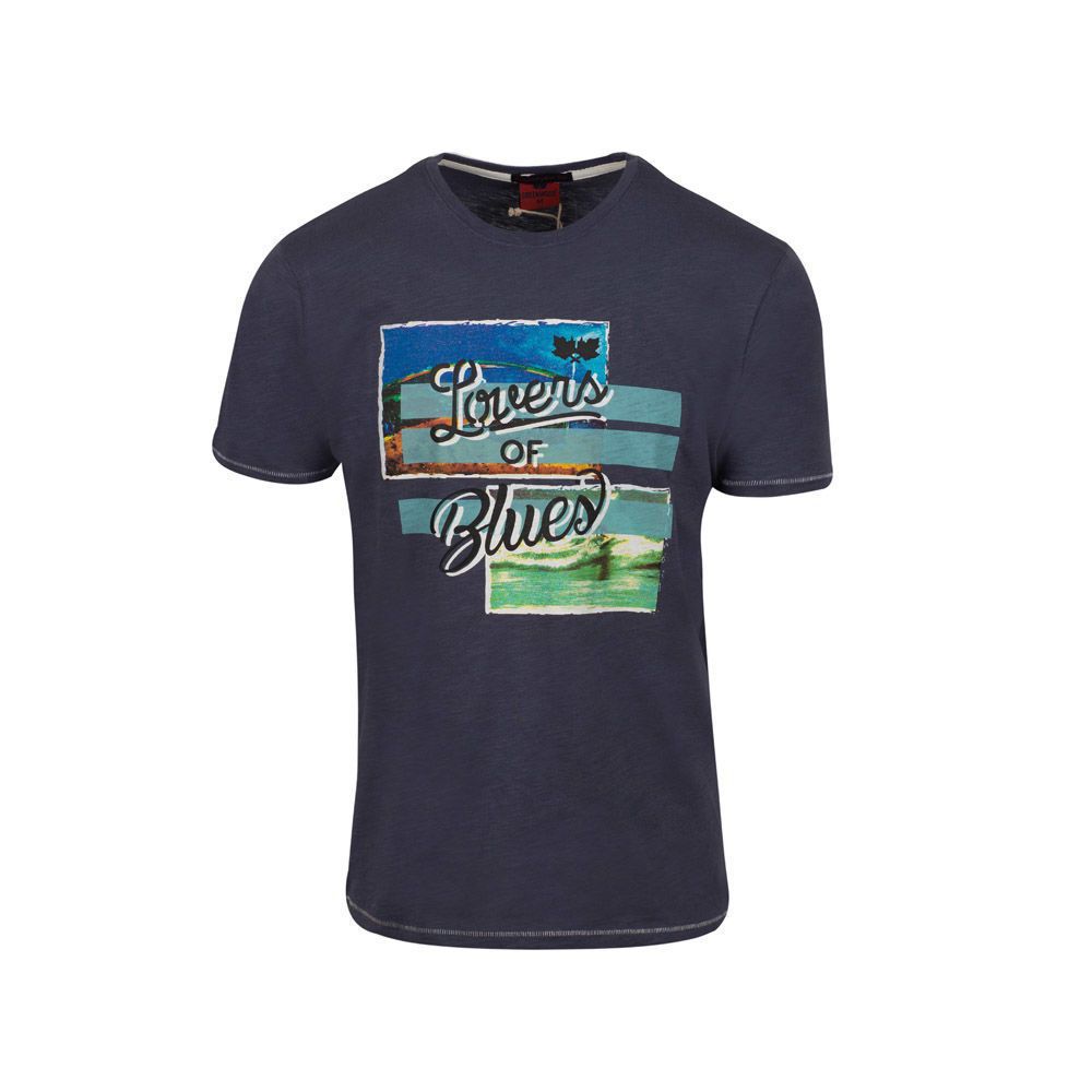 Ανδρικά/Ρούχα/Μπλούζες/Κοντομάνικες GREENWOOD - Ανδρική κοντομάνικη μπλούζα GREENWOOD μπλε
