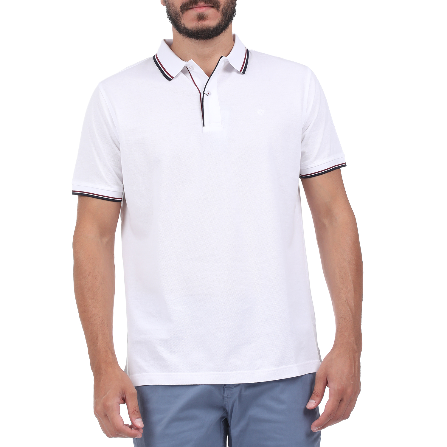 Ανδρικά/Ρούχα/Μπλούζες/Πόλο DORS - Ανδρική polo μπλούζα DORS MERCERISED λευκή
