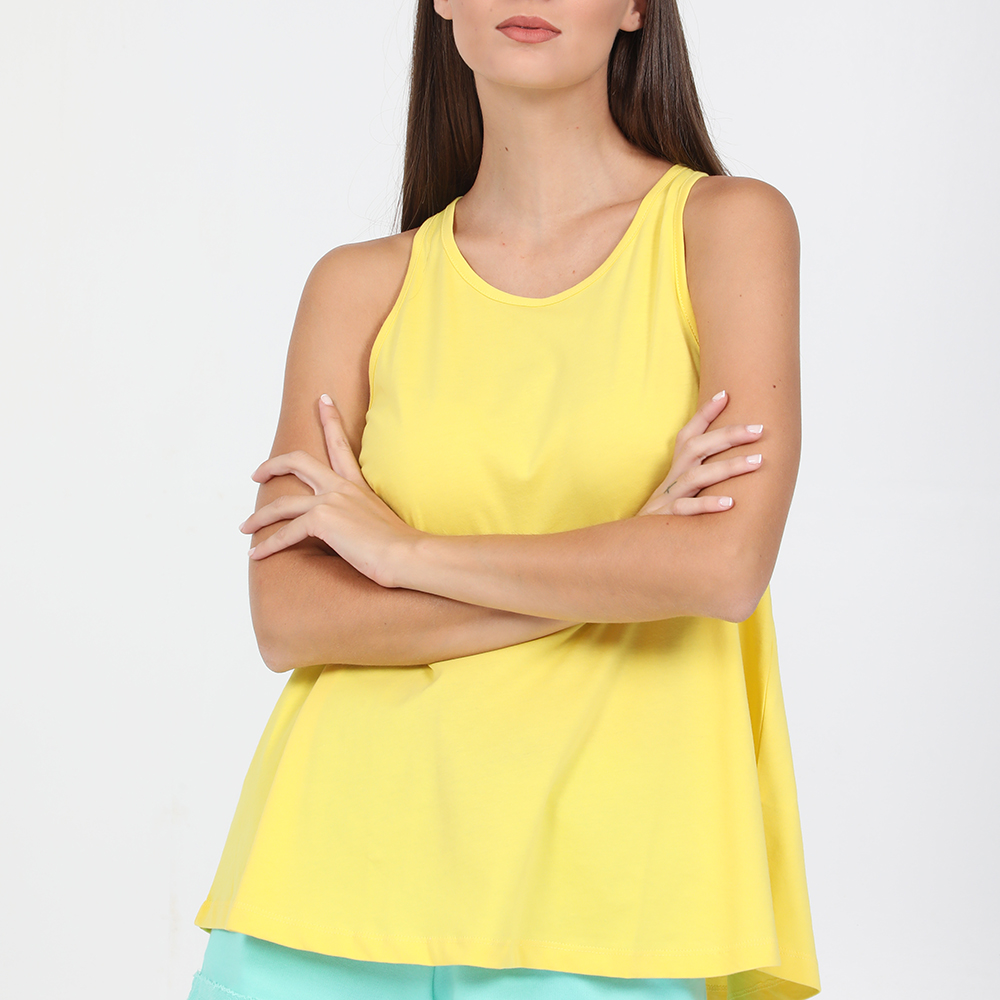Γυναικεία/Ρούχα/Μπλούζες/Αμάνικες BODYTALK - Γυναικεία αμάνικη μπλούζα BODYTALK κίτρινη