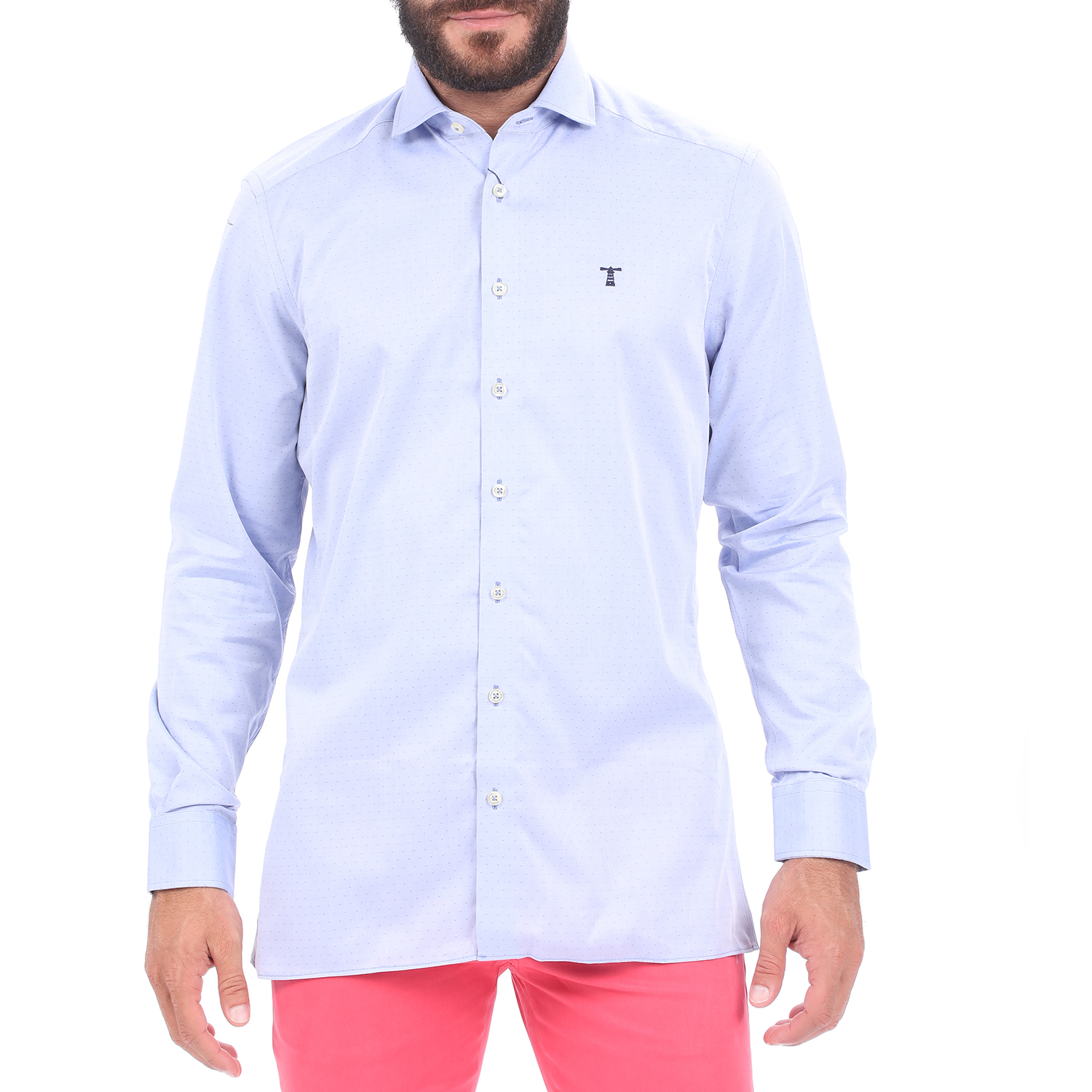 Ανδρικά/Ρούχα/Πουκάμισα/Μακρυμάνικα HAMPTONS - Ανδρικό πουκάμισο HAMPTONS MICRODESIGN μπλε
