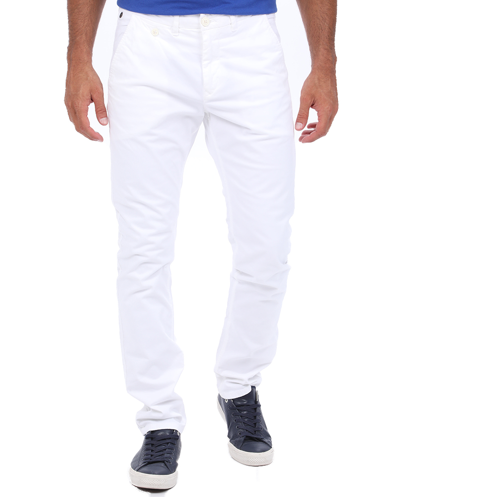 Ανδρικά/Ρούχα/Παντελόνια/Chinos STAFF JEANS - Ανδρικό παντελόνι chino STAFF JEANS CULTON λευκό
