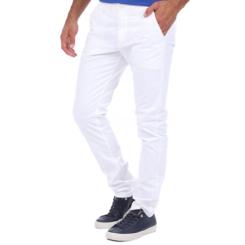 STAFF JEANS-Ανδρικό παντελόνι chino STAFF JEANS CULTON λευκό