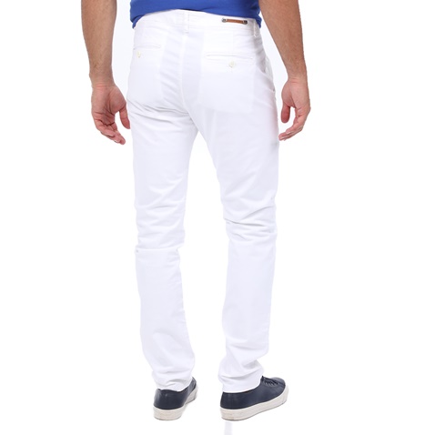 STAFF JEANS-Ανδρικό παντελόνι chino STAFF JEANS CULTON λευκό