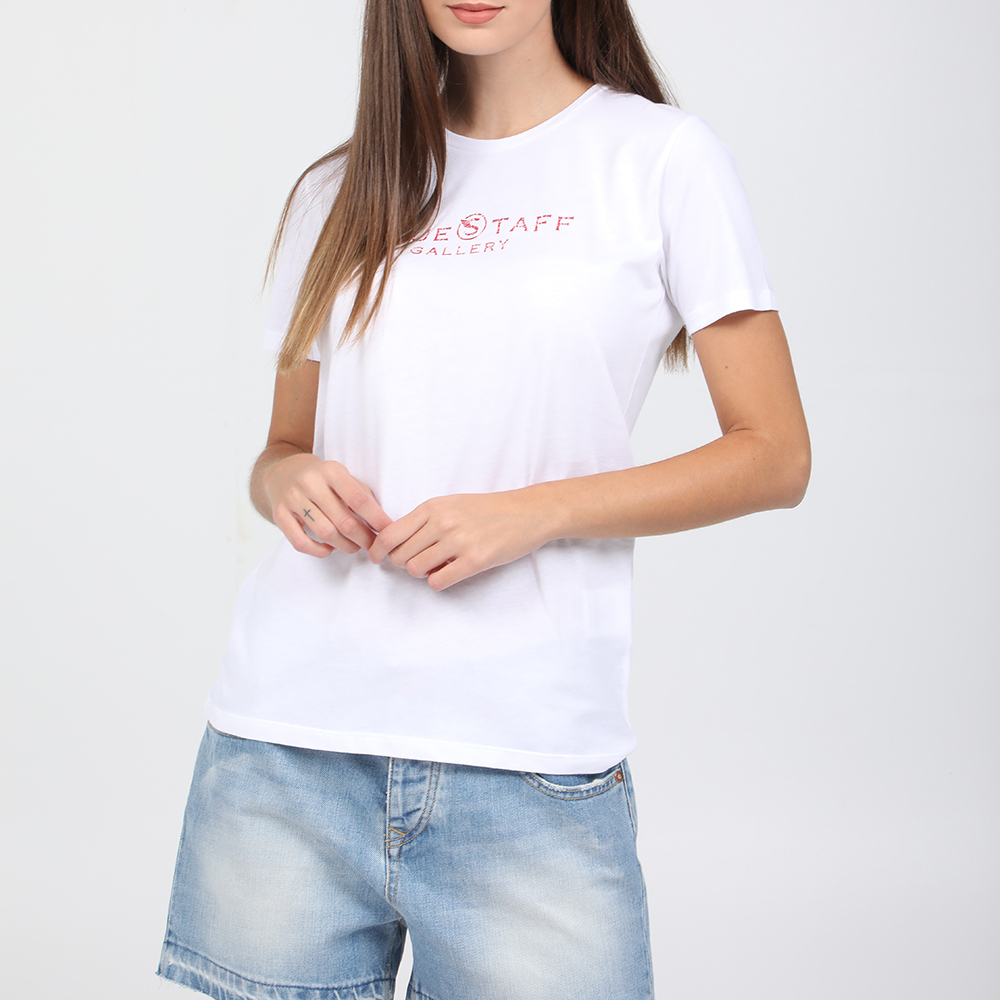 Γυναικεία/Ρούχα/Μπλούζες/Κοντομάνικες STAFF JEANS - Γυναικείο t-shirt STAFF JEANS SUMMER λευκό
