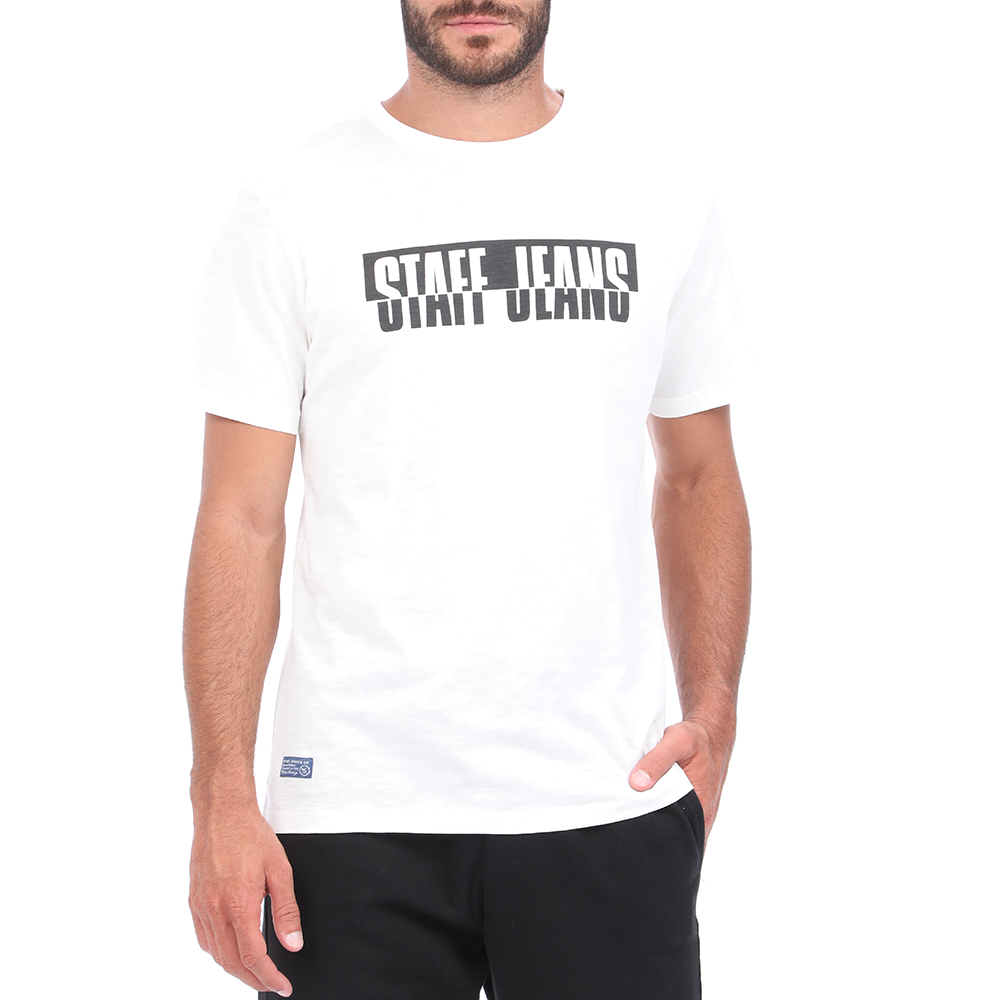 Ανδρικά/Ρούχα/Μπλούζες/Κοντομάνικες STAFF JEANS - Ανδρικό t-shirt STAFF JEANS MAN λευκό