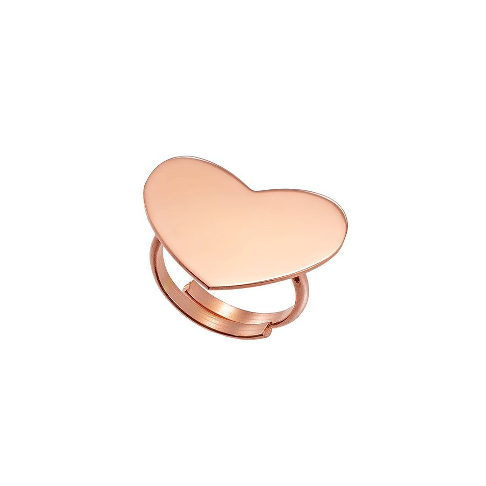 VOGUE Γυναικείο ασημένιο δαχτυλίδι καρδιά VOGUE ροζ χρυσό
