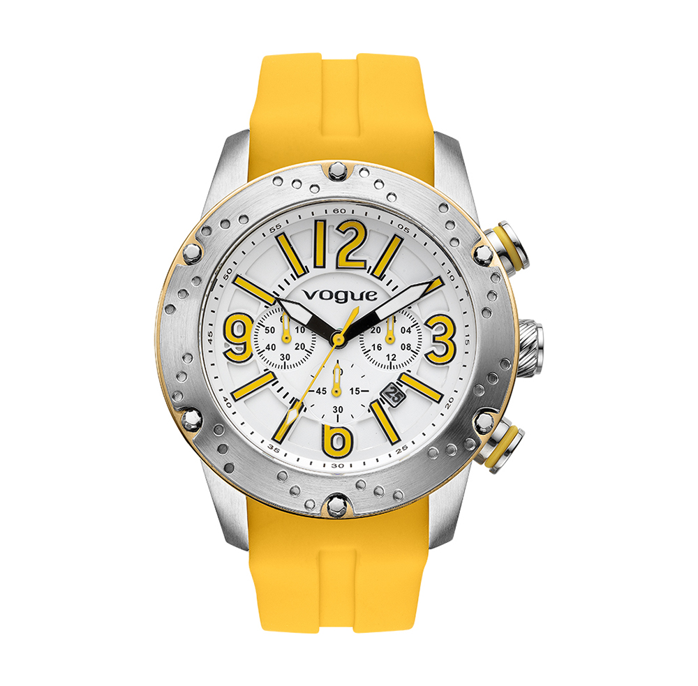 VOGUE Γυναικείο ρολόι με λουράκι από σιλικόνη VOGUE κίτρινο