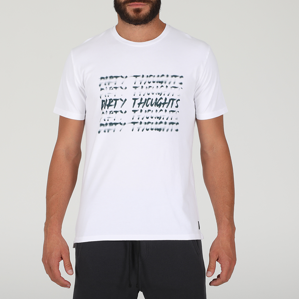 DIRTY LAUNDRY Ανδρική μπλούζα DIRTY LAUNDRY DIRTY THOUGHTS TEE λευκή