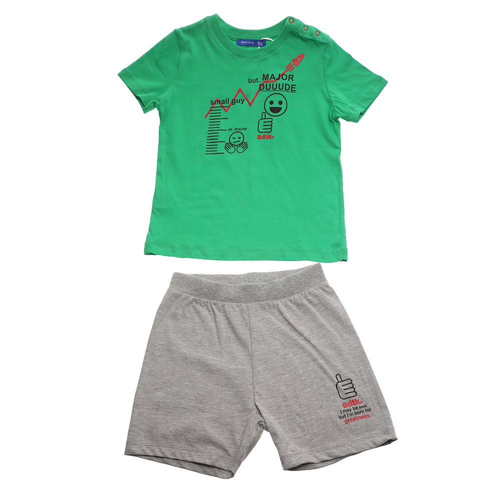 Παιδικά/Boys/Ρούχα/Αθλητικά BODYTALK - Παιδικό σετ από μπλούζα και σορτς BODYTALK πράσινο γκρι