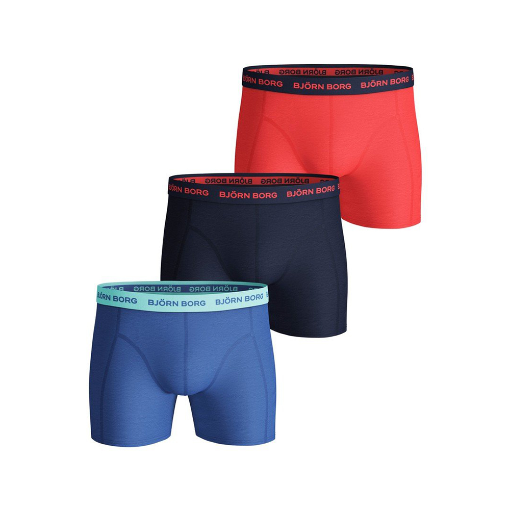 BJORN BORG - Ανδρικά εσώρουχα boxer σετ των 3 BJORN BORG μπλε κόκκινο