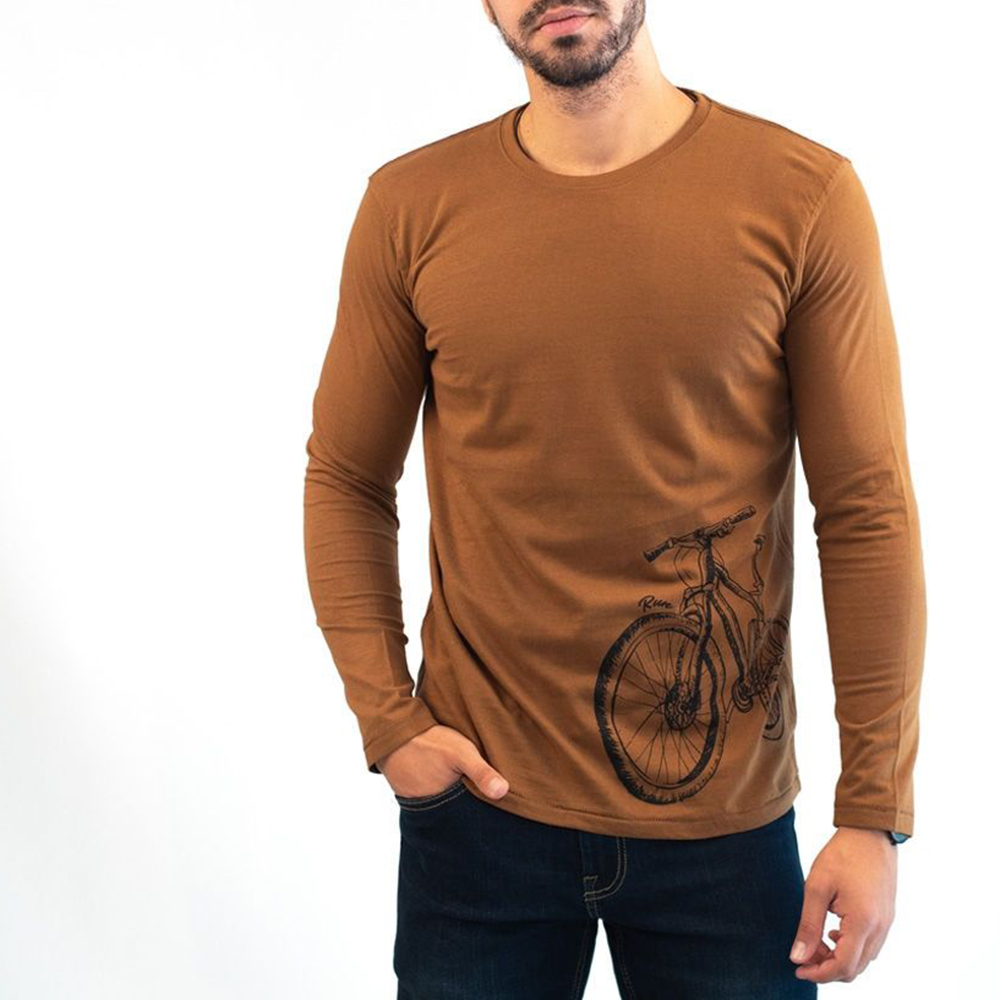 Ανδρικά/Ρούχα/Μπλούζες/Μακρυμάνικες RUN - Ανδρική μπλούζα RUN BOX 4 καφέ