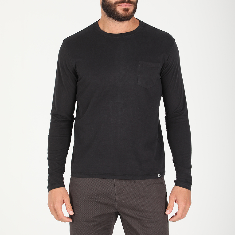 Ανδρικά/Ρούχα/Μπλούζες/Μακρυμάνικες BATTERY - Ανδρική μπλούζα BATTERY μαύρη